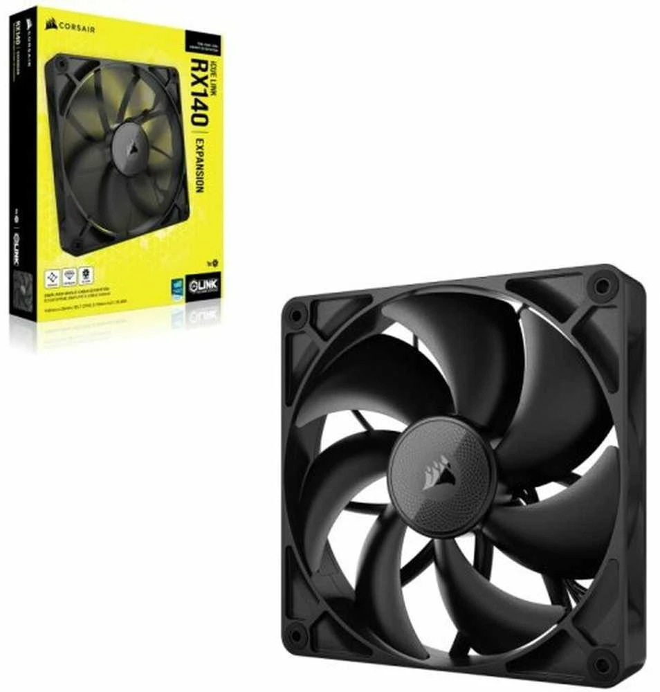 Corsair iCUE LINK RX140 Series, PWM korpuso ventiliatorius - 140mm, juodos spalvos