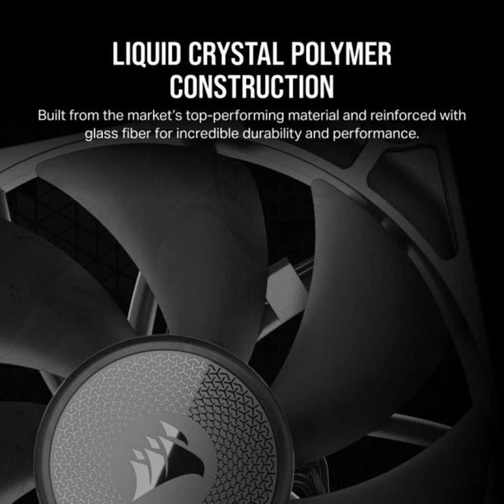 Corsair iCUE LINK RX140 Series, PWM korpuso ventiliatorius 2er Pack – 140mm, juodos spalvos