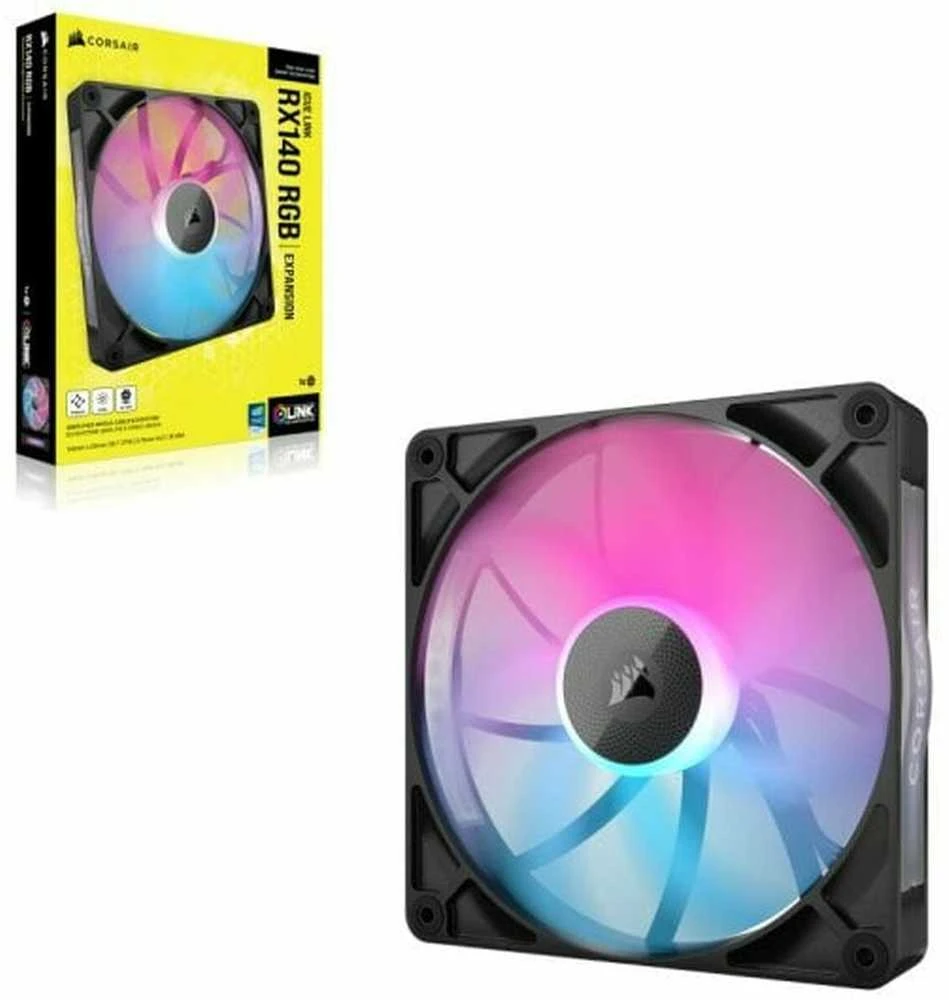 Corsair iCUE LINK RX140 RGB Series, PWM fan – 140mm, juodas