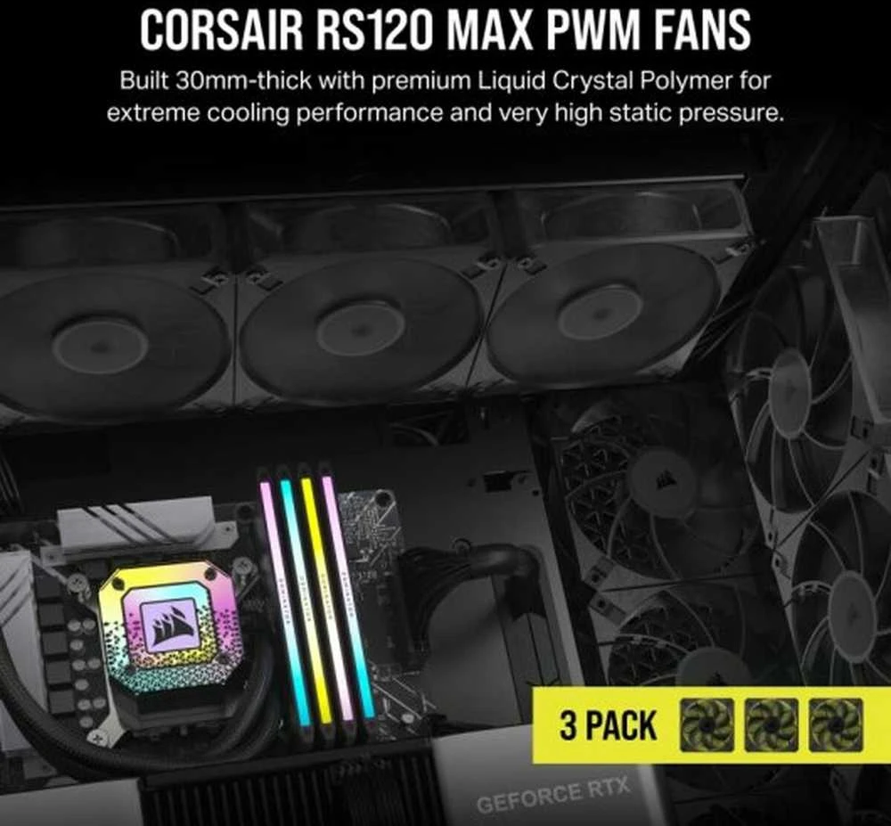Corsair RS120 MAX 120 mm PWM trigubas juodas CO-9050171-WW
