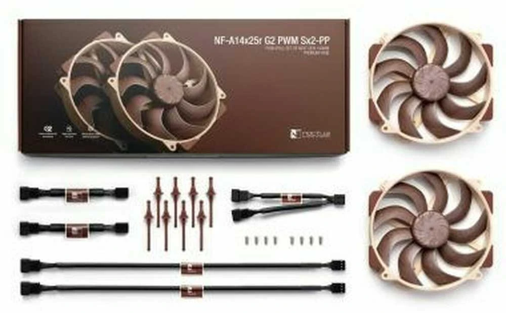 Noctua NF-A14X25R G2 PWM SX2-PP kompiuterio aušinimo sistema Kompiuterio dėklas Ventiliatorius 14 cm