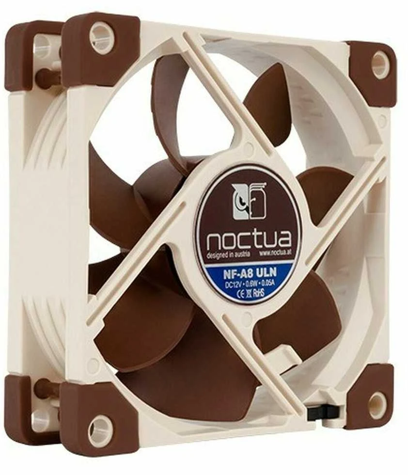 Noctua NF-A8 ULN computer cooling system Kompiuterio dėklas Fan 8 cm rusvai gelsvas, Brown