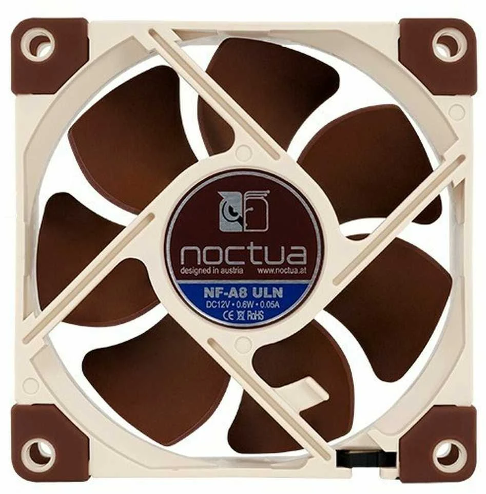 Noctua NF-A8 ULN computer cooling system Kompiuterio dėklas Fan 8 cm rusvai gelsvas, Brown