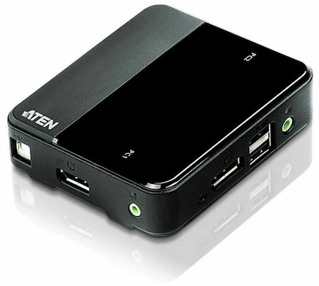 Aten 2 prievadų USB DisplayPort / garso KVM jungiklis (palaiko 4K UHD) | Aten | 2 prievadų USB DisplayPort / garso KVM jungiklis (palaiko 4K ir pridedami laidai)