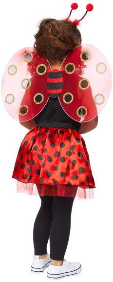 „Ladybug“ dryžuotų taškelių sijonėlio komplektas 3-8 metų vaikams