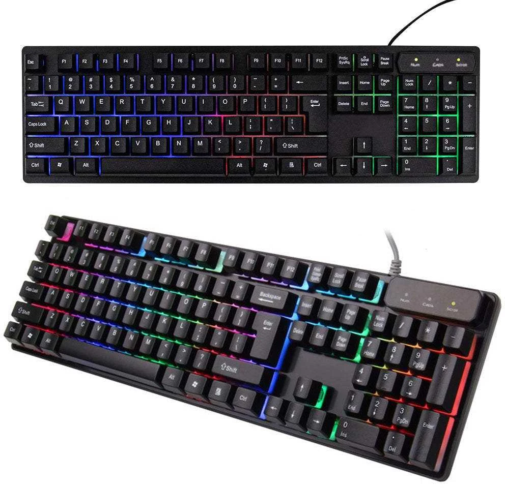 Žaidimų klaviatūra su RGB apšvietimu, USB, 104 klavišų