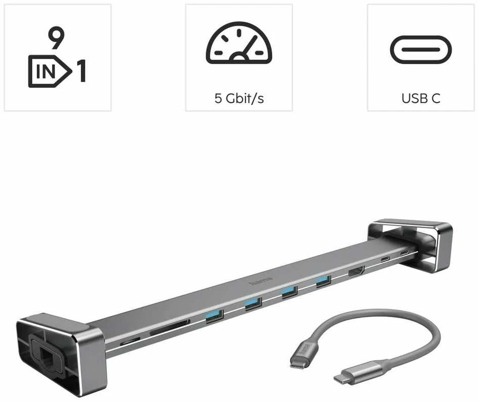 Doko stotelė Docking Station Hama 9-in-1 USB-C
