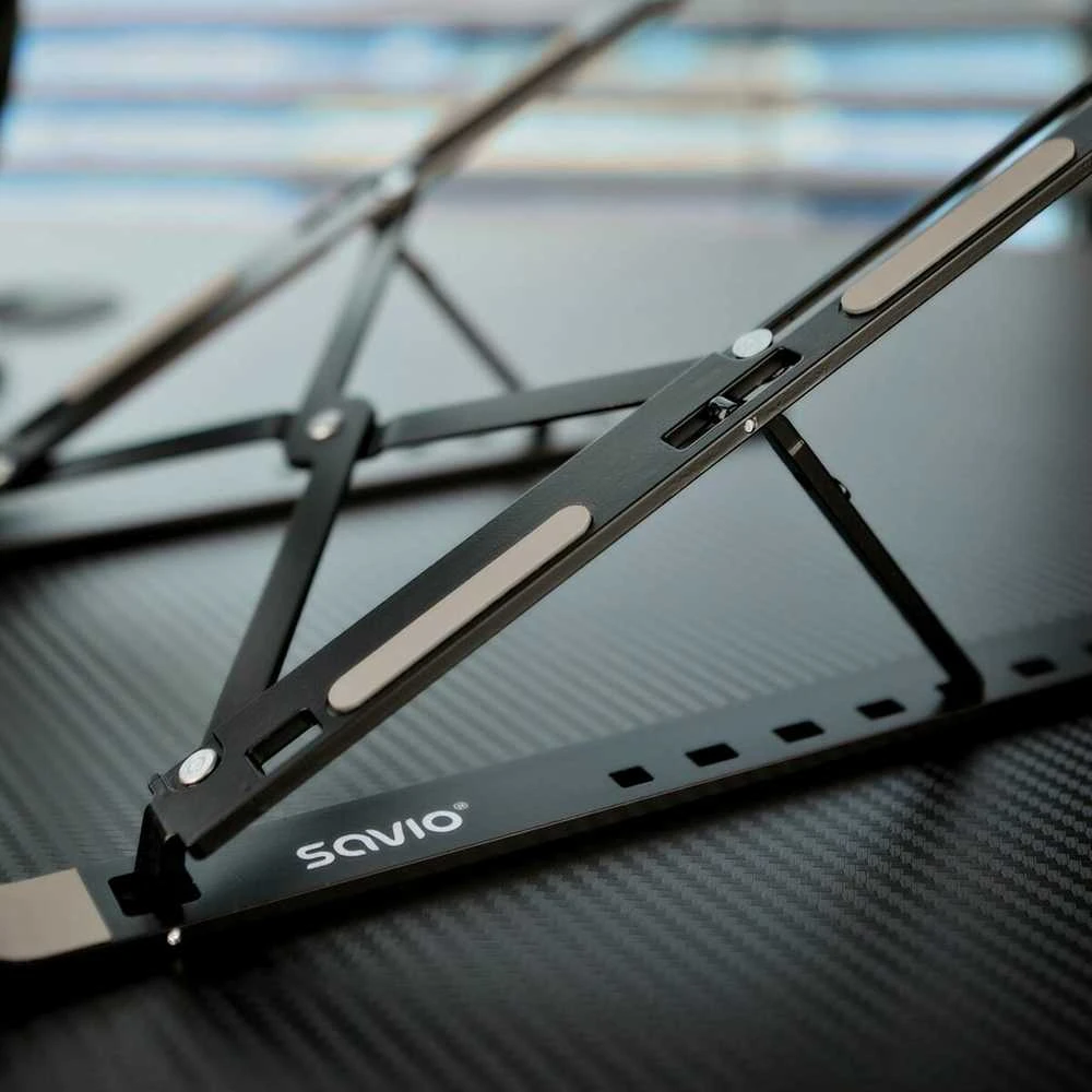 SAVIO PB-05 Office stand for laptop and tablet, juodas, aliuminio