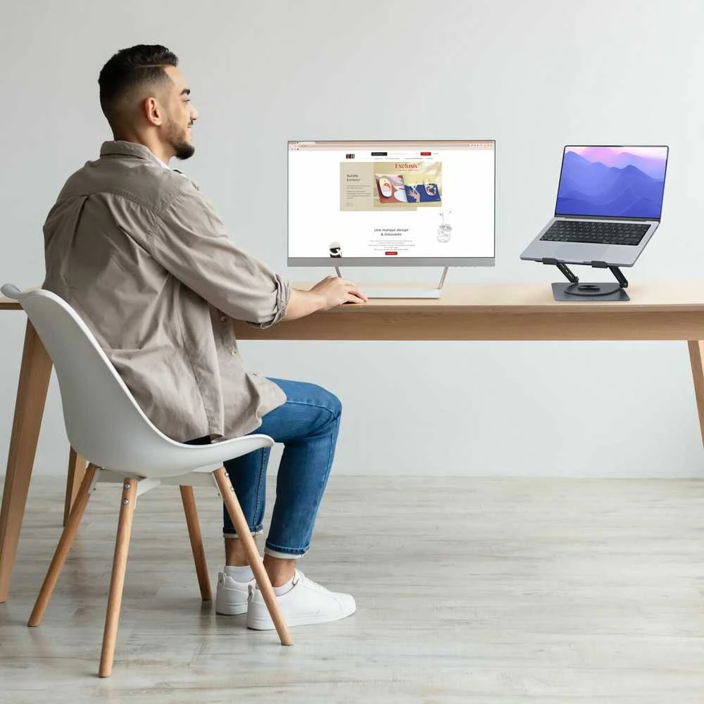 TnB Metalinis stovas Nešiojamam kompiuteriui Planšetei Iki 15 Cali 15'' Reguliavimas Sukimas 360° / Nbstand360