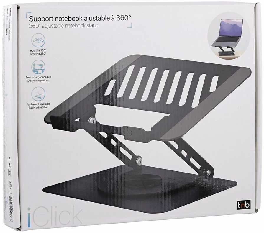 TnB Metalinis stovas Nešiojamam kompiuteriui Planšetei Iki 15 Cali 15'' Reguliavimas Sukimas 360° / Nbstand360