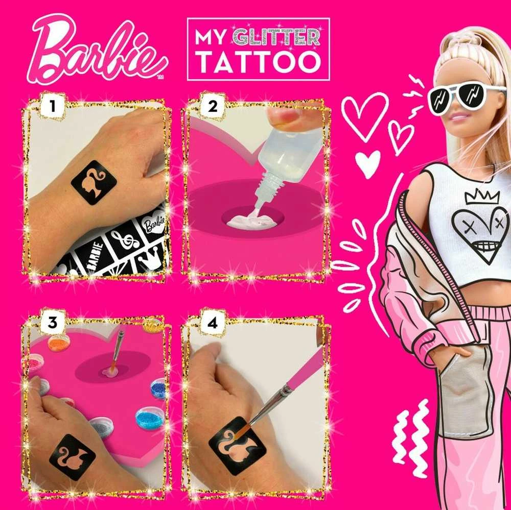 Lisciani Vaikiški blizgantys tatuiruotės Barbie rinkinyje