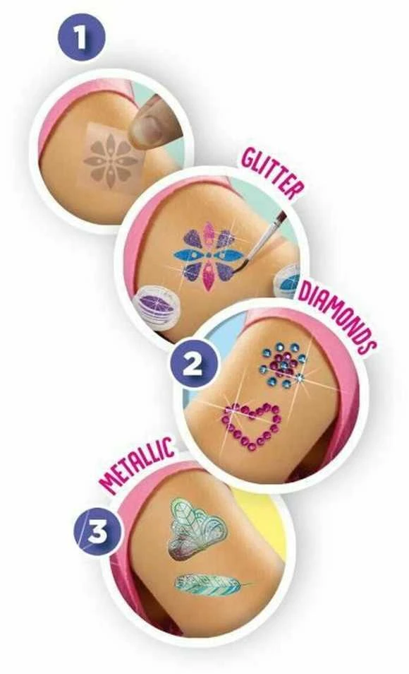 SES Rinkinys madingų laikinų tatuiruočių 3in1