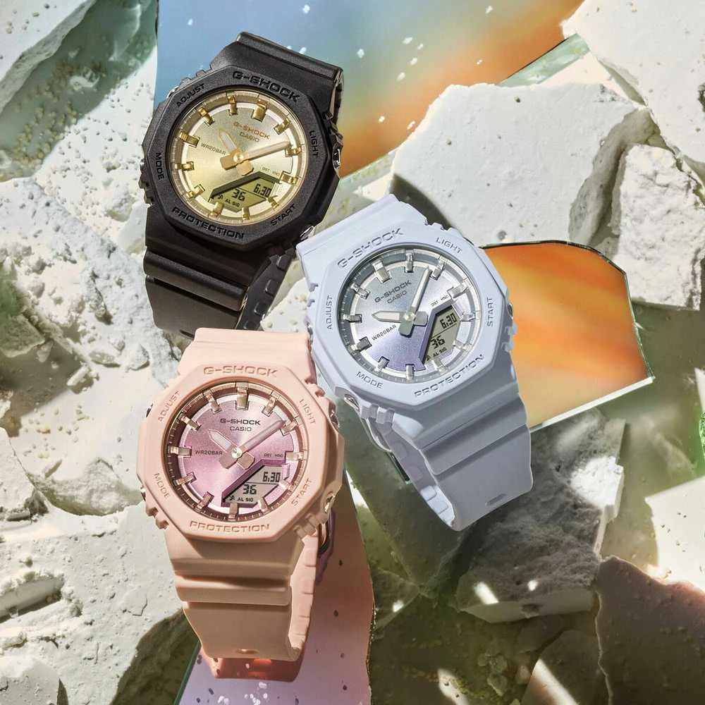 Casio G-shock analoginis-skaitmeninis moteriškas laikrodis GMA-P2100VA-7AER