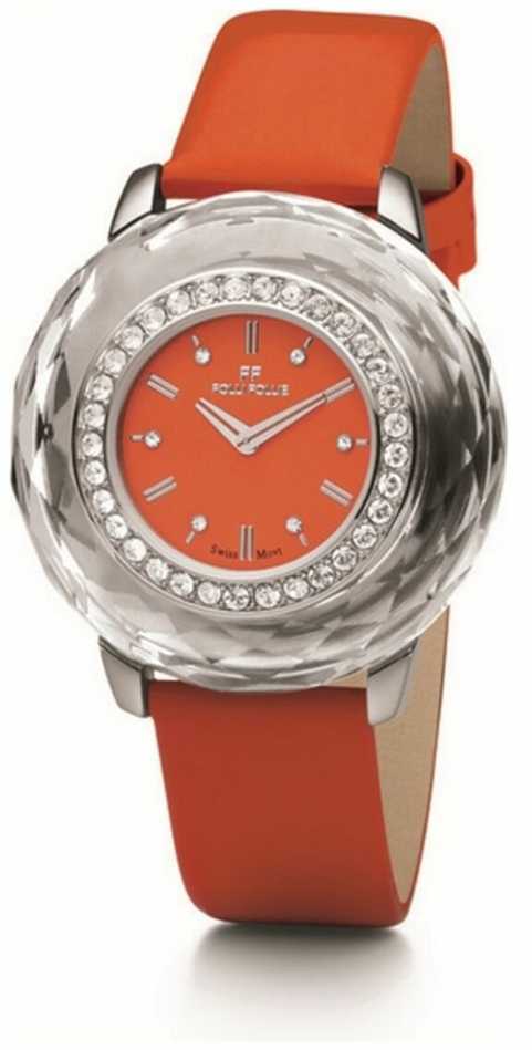 Laikrodis FOLLI FOLLIE WF0A046SSO. Kwarcowy, Kolor oranžinė. Kobieta.