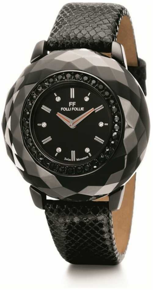 Laikrodis FOLLI FOLLIE WF0E046SSK. Kwarcowy, Kolor juoda. Kobieta.