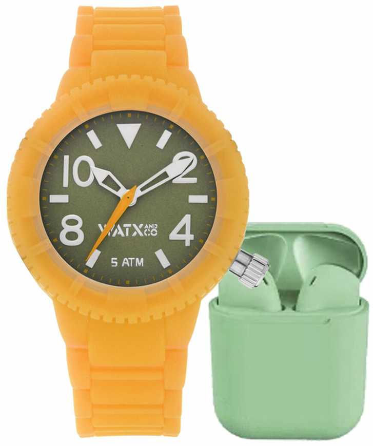 Watx Colors Laikrodis WATXANDCO WAPACKEAR18_M. Kwarcowy, Kolor žalia. Kobieta.