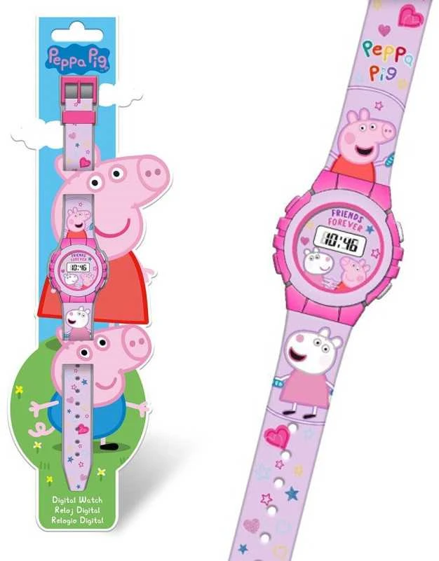 Kids Euroswan Hiszpania Vaikams „Euroswan“ – licencijuoti skaitmeniniai „Laikrodis“ aksesuarai, skirti „Peppa Pig“.