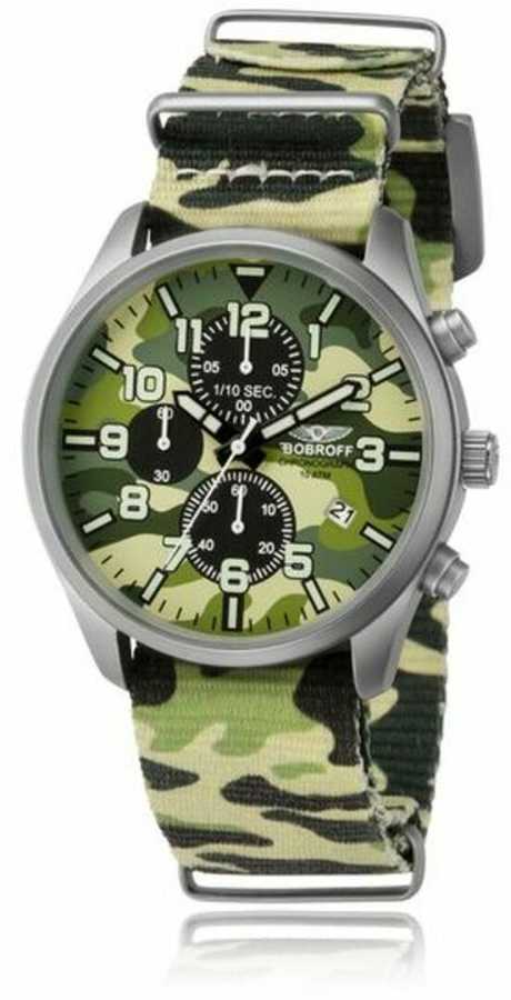 Laikrodis BOBROFF BF0020. Kwarcowy, Kolor CAMOUFLAGE. Mężczyzna.