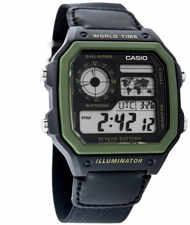 CASIO sportinis vyriškas laikrodis AE-1200WHB-1B + dėžutė (zd146d)