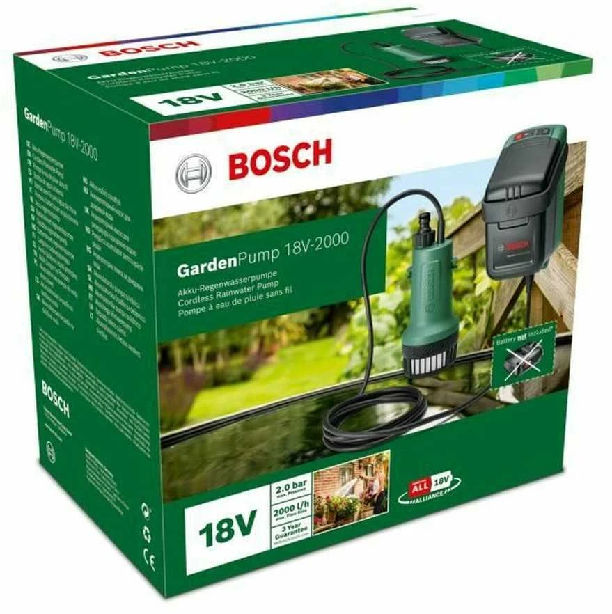 Bosch vandens siurblys GardenPump 18V-2000 be akumuliatoriaus ir kroviklio