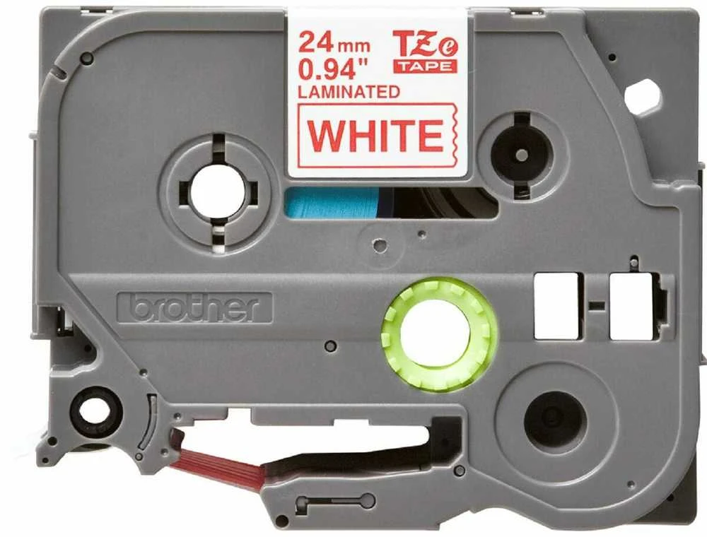 Brother | TZe-252 Laminated Tape | Raudona on Baltas | TZe | 8 m | 2.4 cm