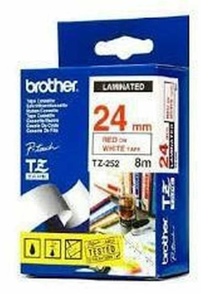 Brother | TZe-355 Laminated Tape | Baltas on Juodas | TZe | 8 m | 2.4 cm