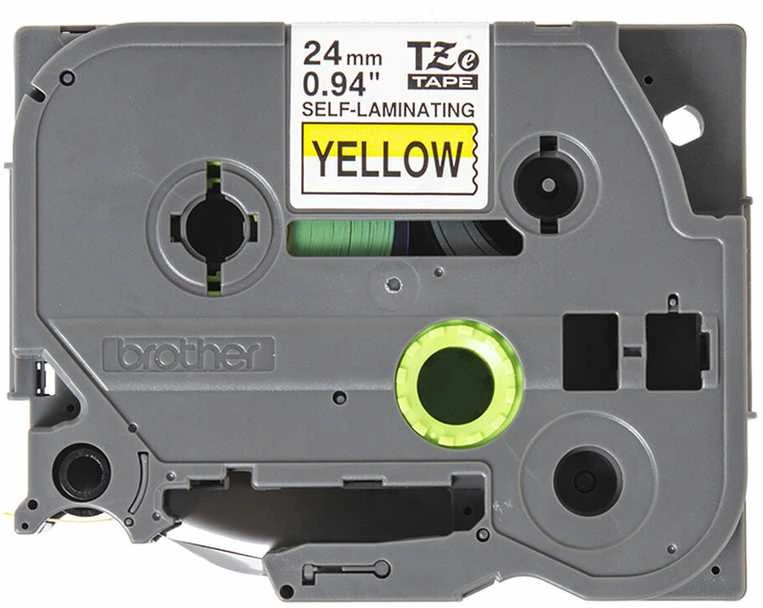 BROTHER TZESL651 24 MM Juodas ANT Geltono SAVILAMINIO LAMINATO