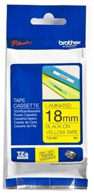 Brother | TZe-641 Laminated Tape | Juodas On Geltona | TZe | 8 m | 1.8 cm