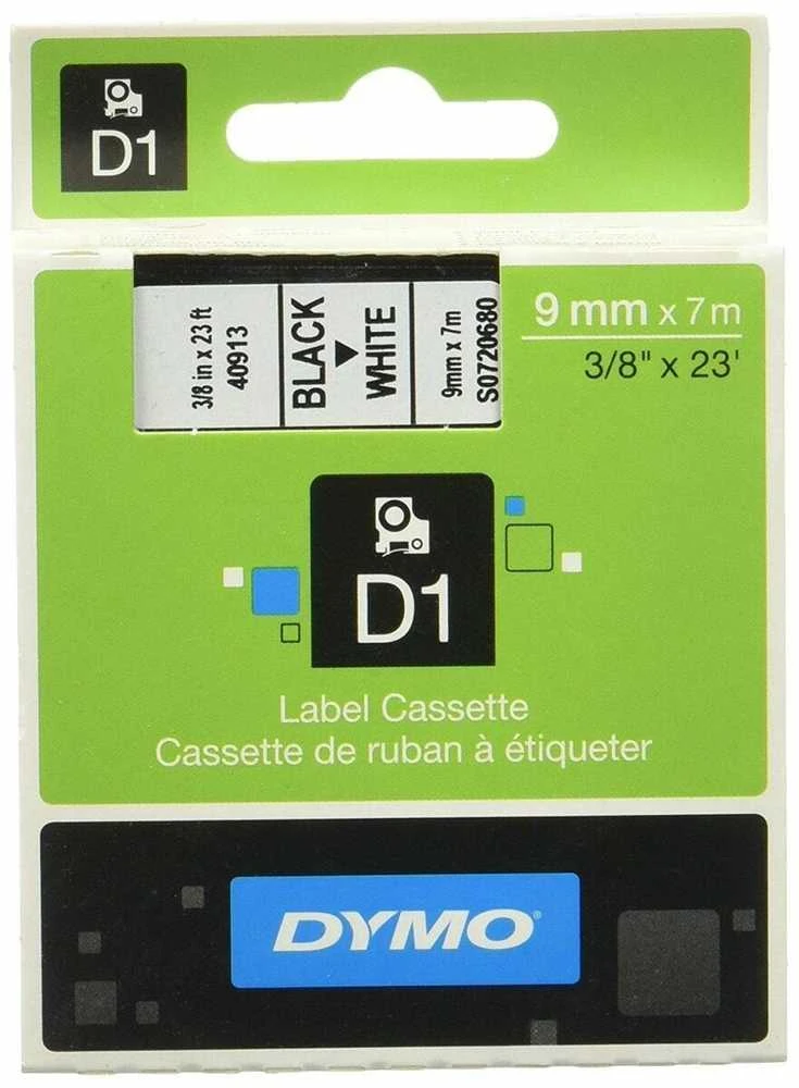 Dymo Juostelė D1 40913 9mm x 7m juodas ir baltos spalvos, 1vnt