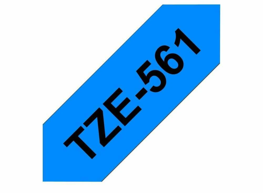 Brother TZe-561 etikečių juostelė Juoda ant mėlynos