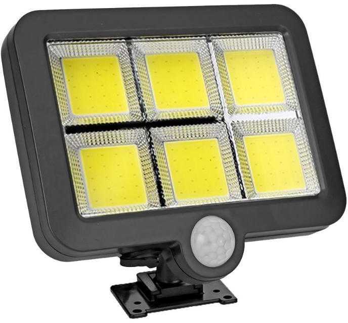 Saulės lempa su judesio ir prieblandos jutikliais, 120 LED