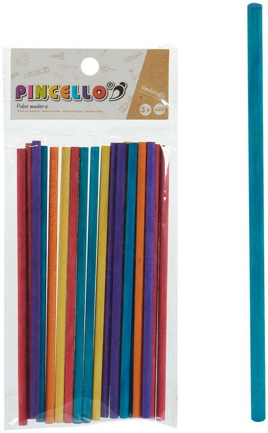 Lazdos Pincello AR1810589 Spalvotas Medžio Rankdarbiai (12 vnt.)