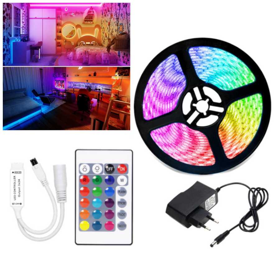 LED juosta RGB su nuotolinio valdymo pultu, 4,5 m, atspari vandeniui