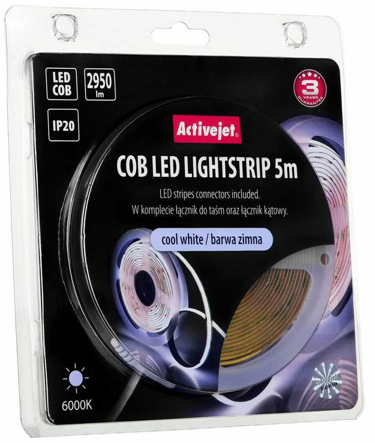 LED Juostos Šviesa - Activejet Aje-cob 5m Universal, Balta