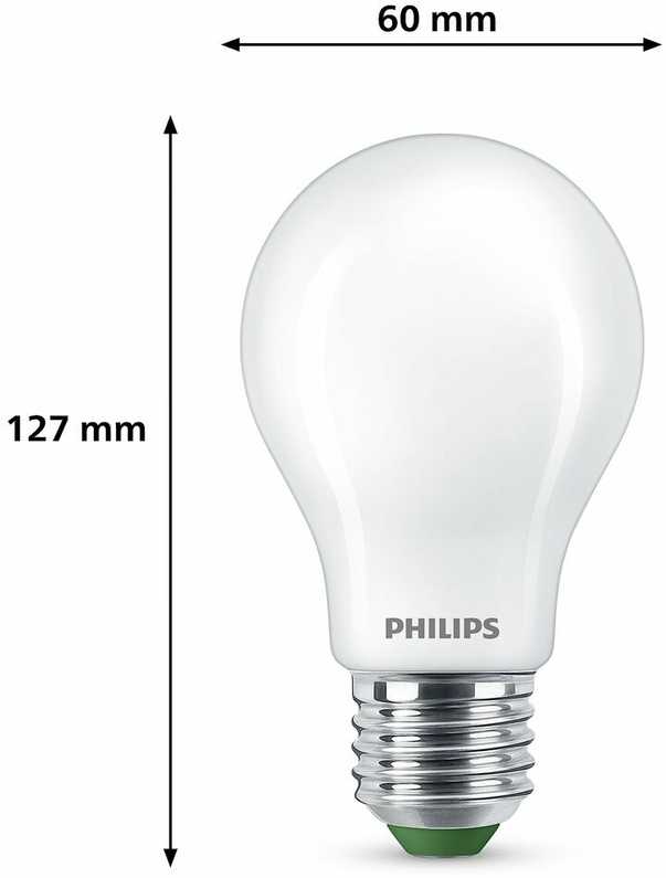 Philips kaitrinė lemputė, matinė, 100 W, A60, E27, 7,3 W, 100 W, E27, 1535 lm, 50 000 h, šaltai balta