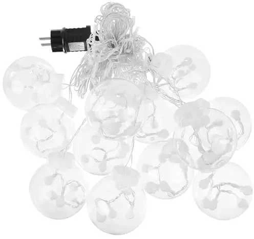 Iso Trade Apvalių lempučių girlianda užuolaida 108LED USB - šaltai balta