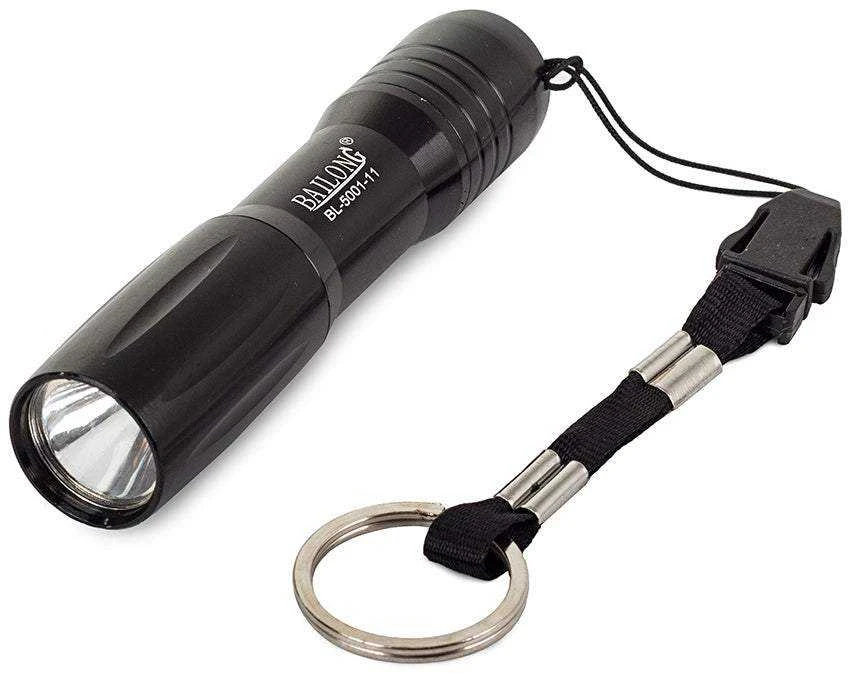 Taktinis mini LED žibintuvėlis raktų pakabukas