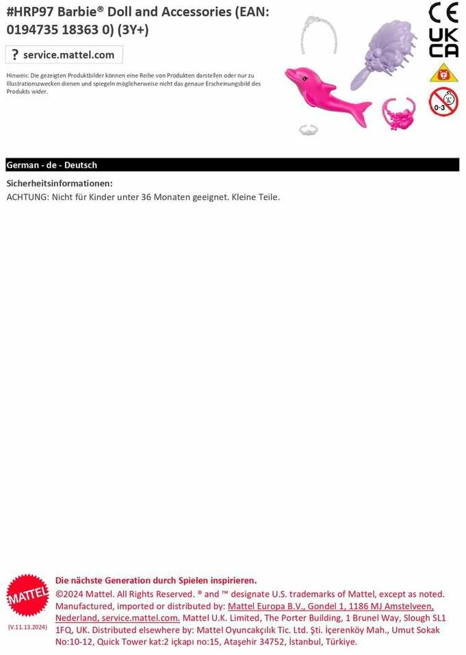 Mattel „Barbie Dreamtopia“ undinėlė - Malibu