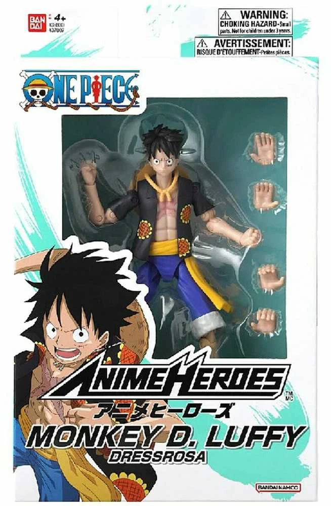 Bandai ANIME HEROES One Piece figūrėlė su priedais, 16 cm - Monkey D. Luffy (Dressrosa Version)