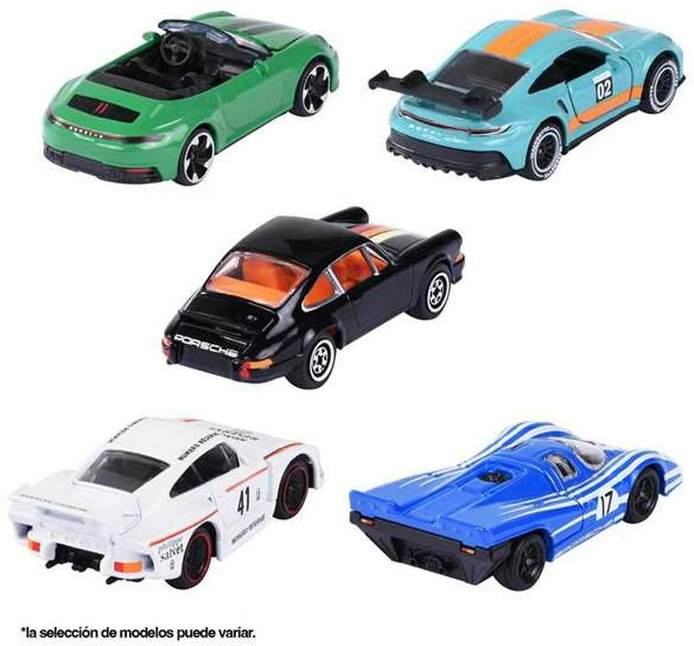 Metalinių automobilių rinkinys Majorette Porsche, 5 vnt.