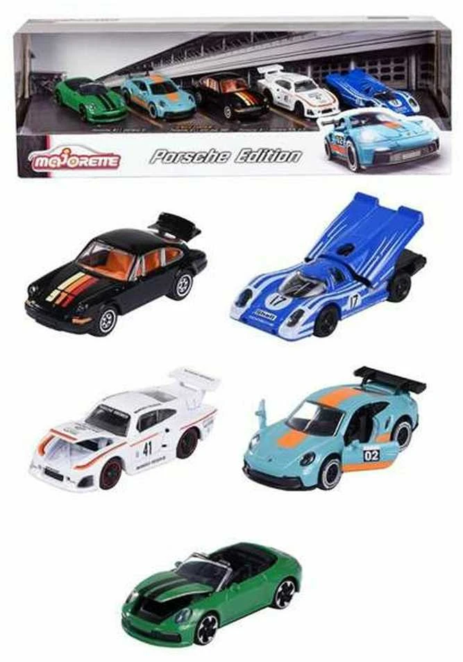 Metalinių automobilių rinkinys Majorette Porsche, 5 vnt.