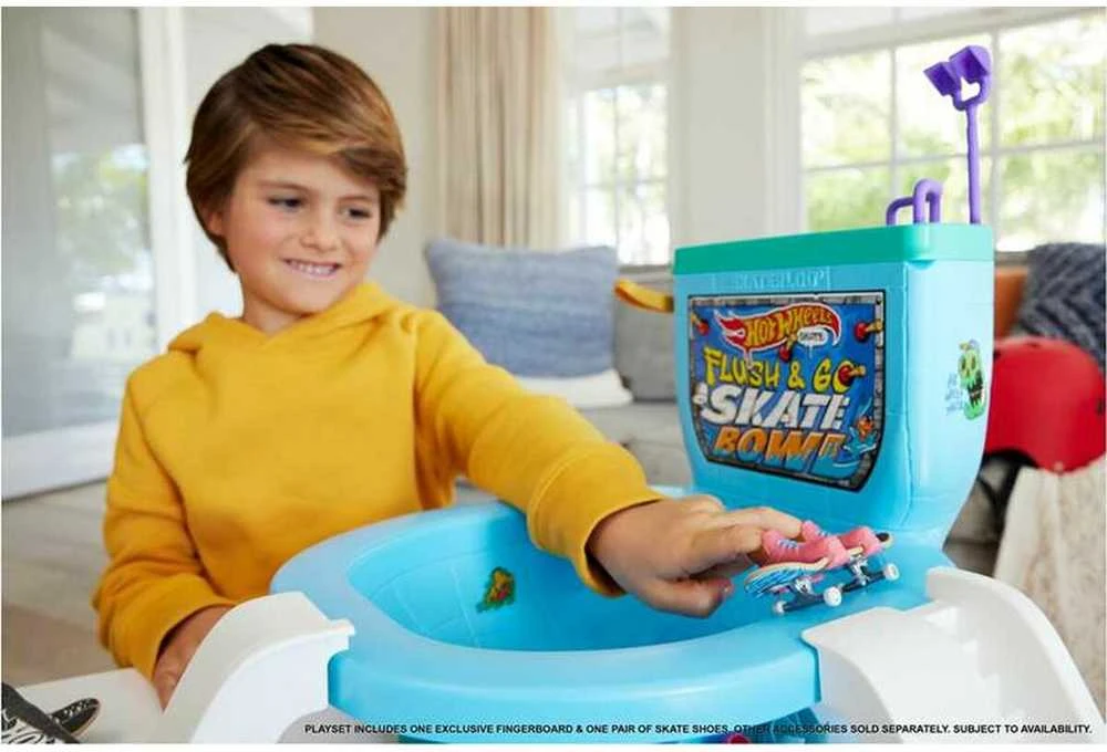 Žaislinė trasa Hot Wheels Mattel HW rinkinys „Riedlenčių parkas - unitazas“