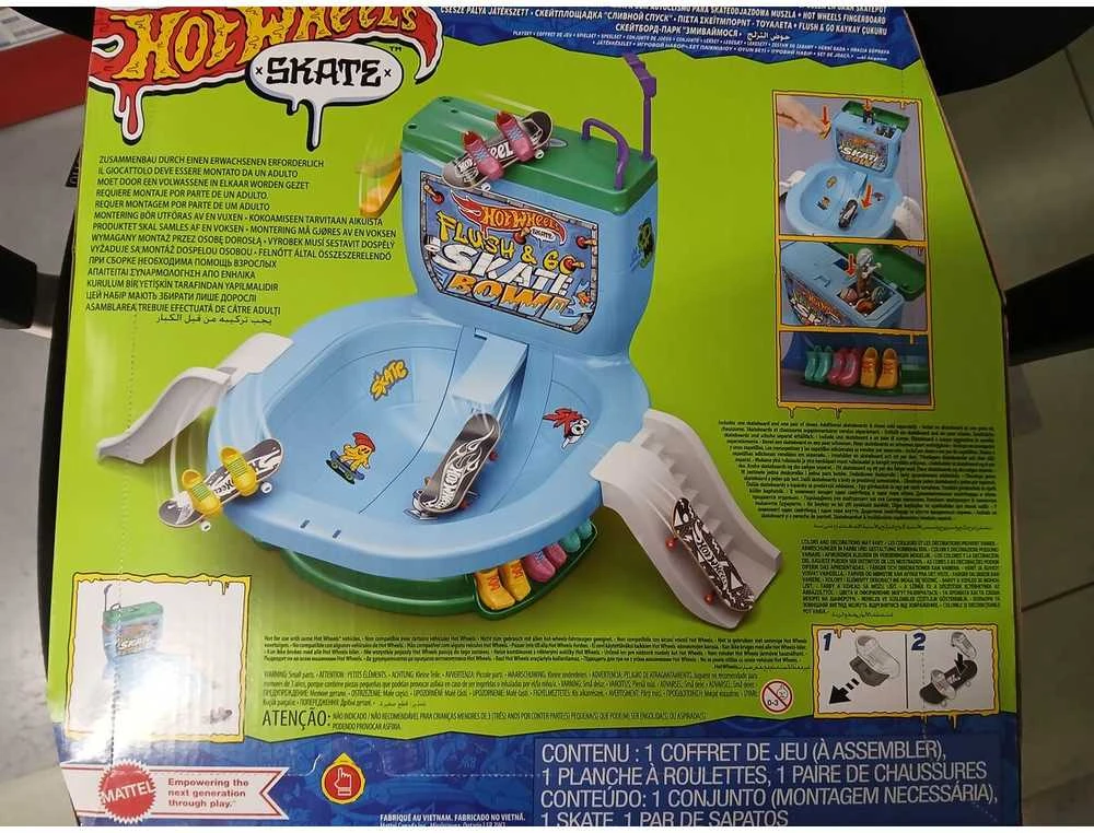 Žaislinė trasa Hot Wheels Mattel HW rinkinys „Riedlenčių parkas - unitazas“