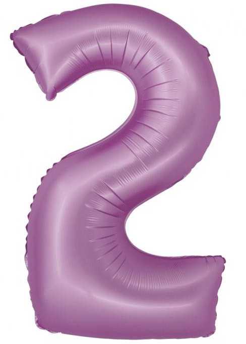 GoDan Folinis balionas „Number 2“, matinės šviesiai alyvinės palvos, 76 cm