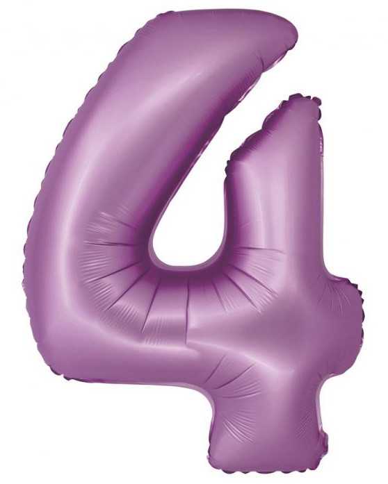 GoDan Foil balionas Smart Digit 4 levandų matinis 76cm Godan