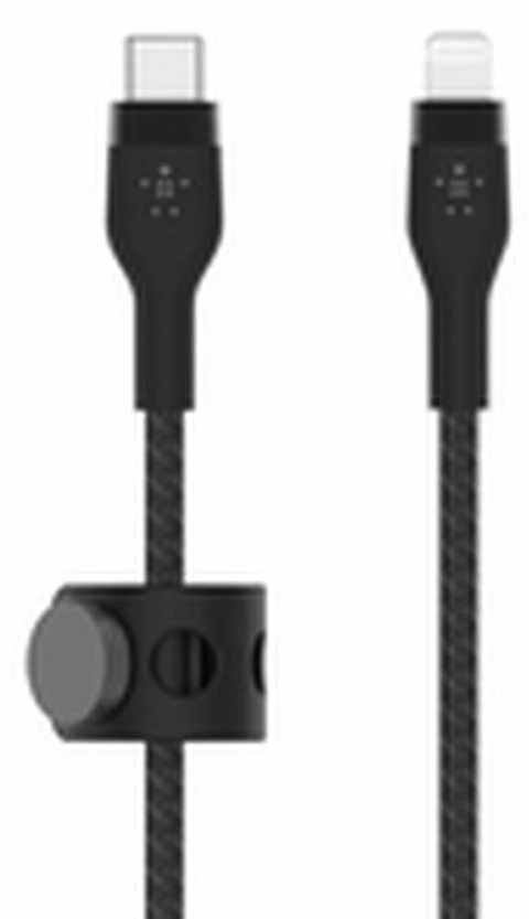 Belkin CAA011bt3MBK BOOST CHARGE™ USB-C LTG silikoninis pintas 3 m juodas