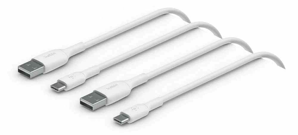 Kabelis USB Belkin USB-A - USB-C 1 m Baltas (CAB001BT1MWH2PK)