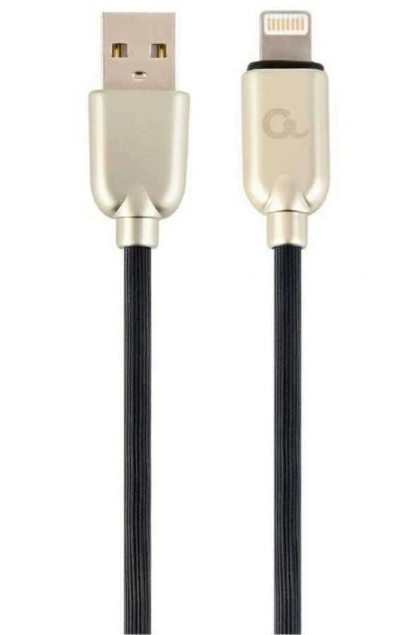 GEMBIRD CC-USB2R-AMLM-1M Gembird Premium guminis 8 kontaktų įkrovimo ir duomenų kabelis, 1m, juodas