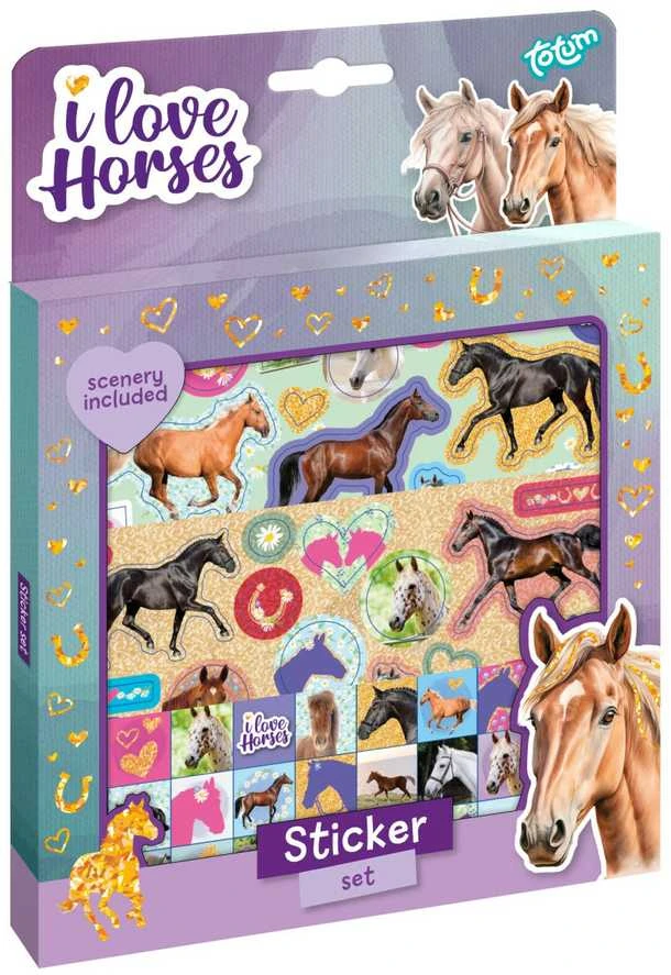 TOTUM lipdukų rinkinys I Love Horses, 073159