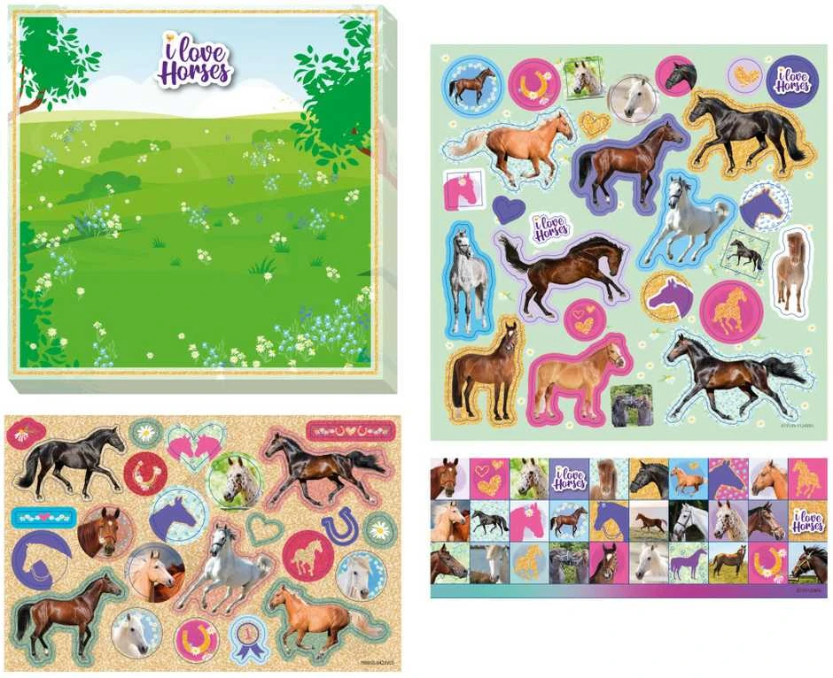 TOTUM lipdukų rinkinys I Love Horses, 073159